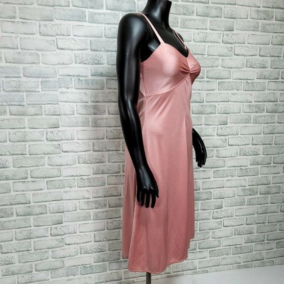 Vintage 70s Fred Rothschild Womens S/M Dusty Pink Day Disco Dancing Dress - Picture 6 of 12